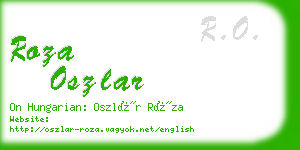 roza oszlar business card
